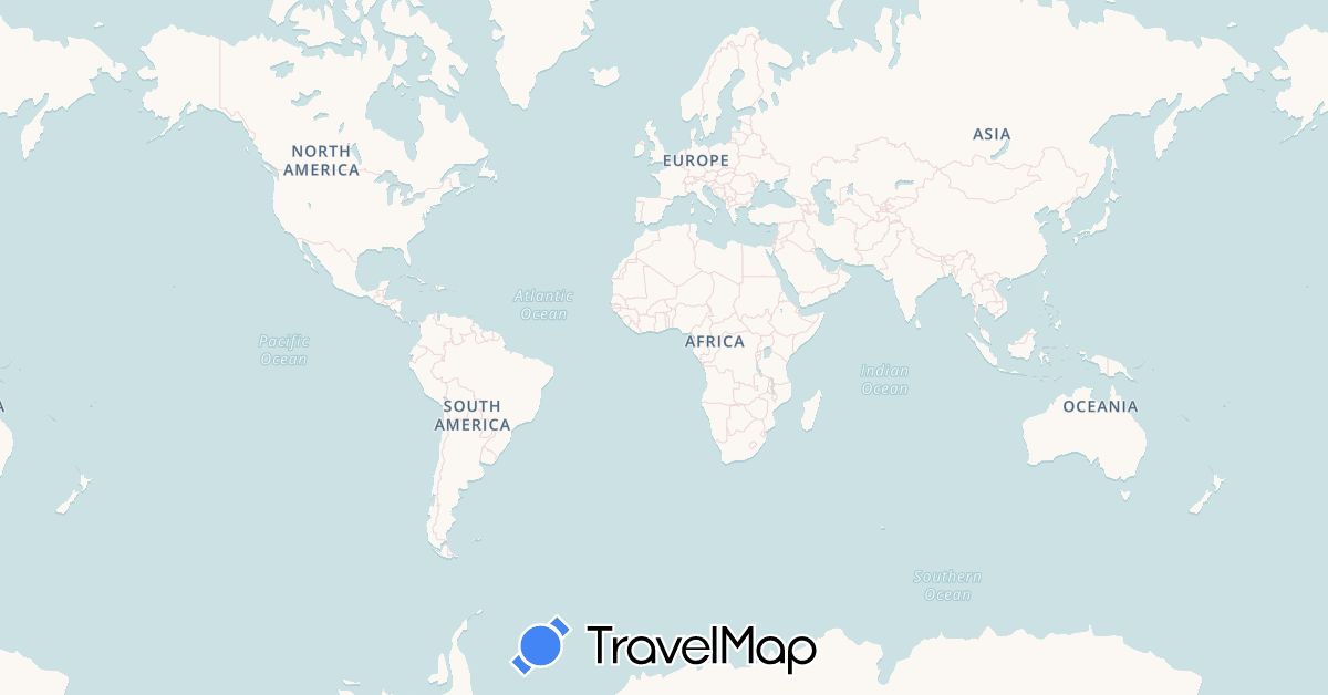 TravelMap itinerary: driving in Cape Verde, Western Sahara, Spain, Morocco, Mauritania, Portugal (Africa, Europe)
